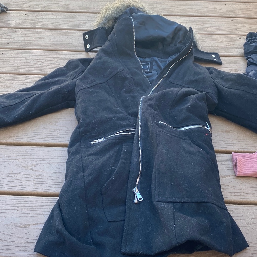 Black jacket with fluffy hood from rue21